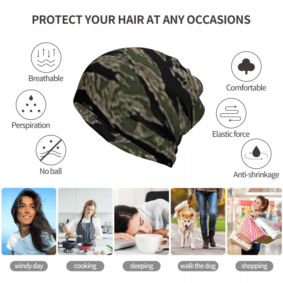 Tiger Stripe Camouflage Milita - Knit Beanie Hat Warm recension och pris