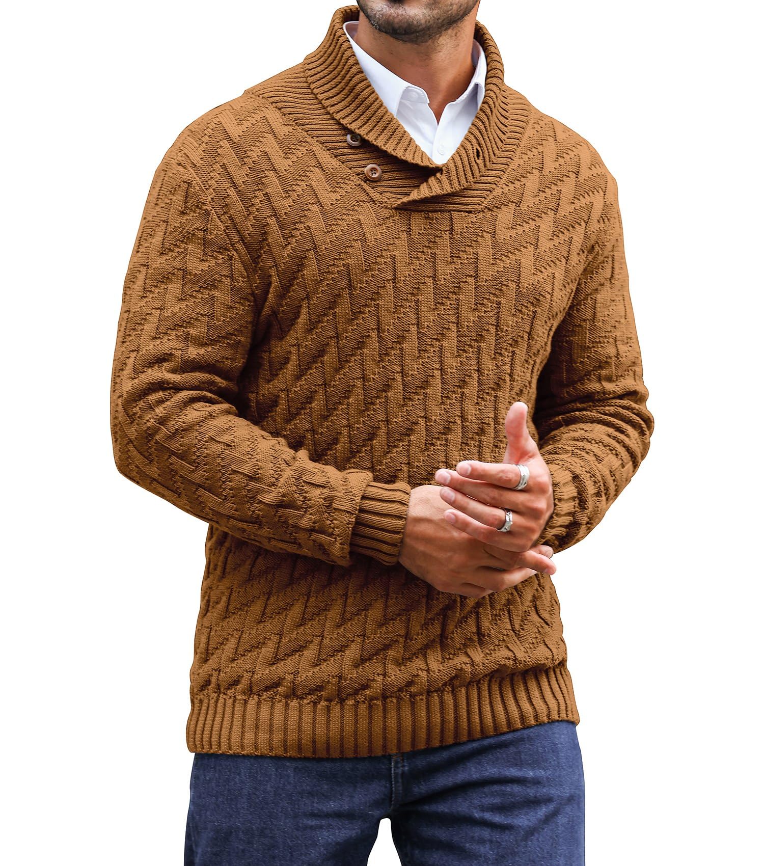 Men's Sweater Spring Shawl Col - Wool Scarf Men recension och pris
