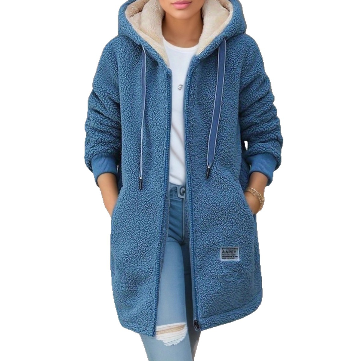 Thick Fleece Mid Length Jacket - Sherpa Hoodie Fleece recension och pris