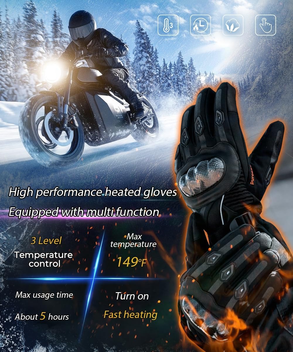 Heated Gloves with 3 Heat Sett - Touch Screen Gloves recension och pris