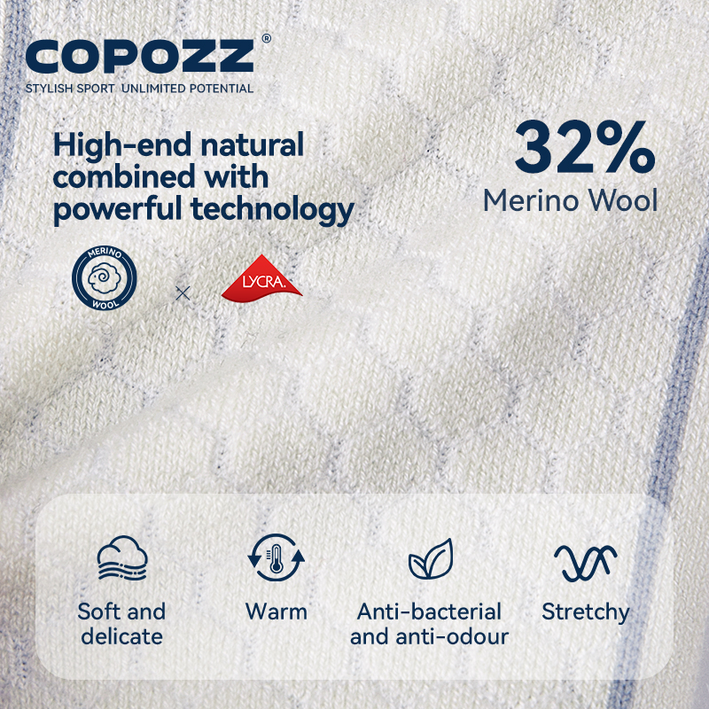 COPOZZ New Winter Ski Socks Me - Thermal Sock Wool recension och pris