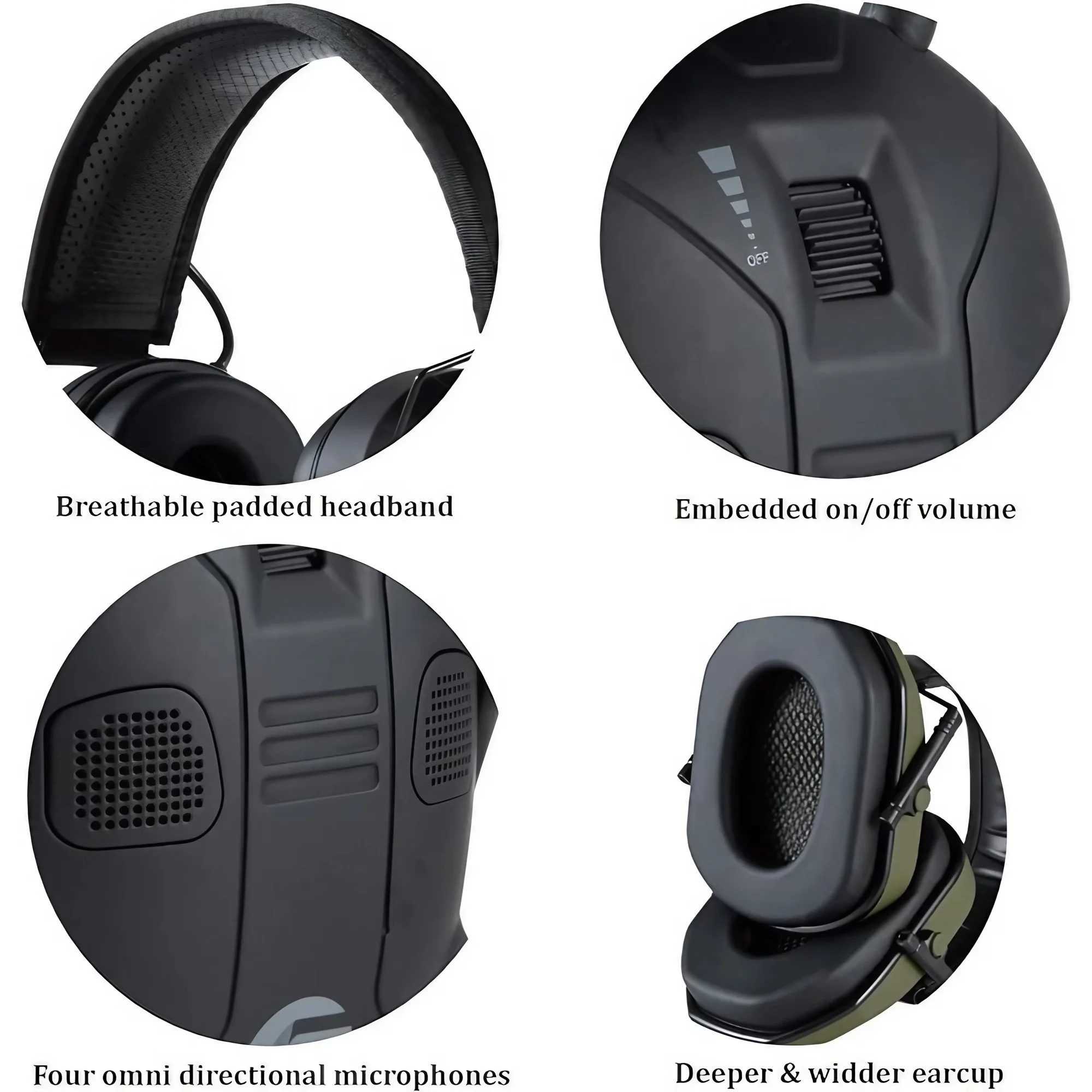 Foldable Tactical Hearing Prot - Earmuffs Foldable recension och pris
