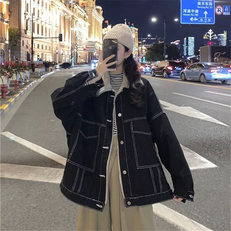 Women Denim Coat Thick Lapel S - Down Jacket Packable recension och pris