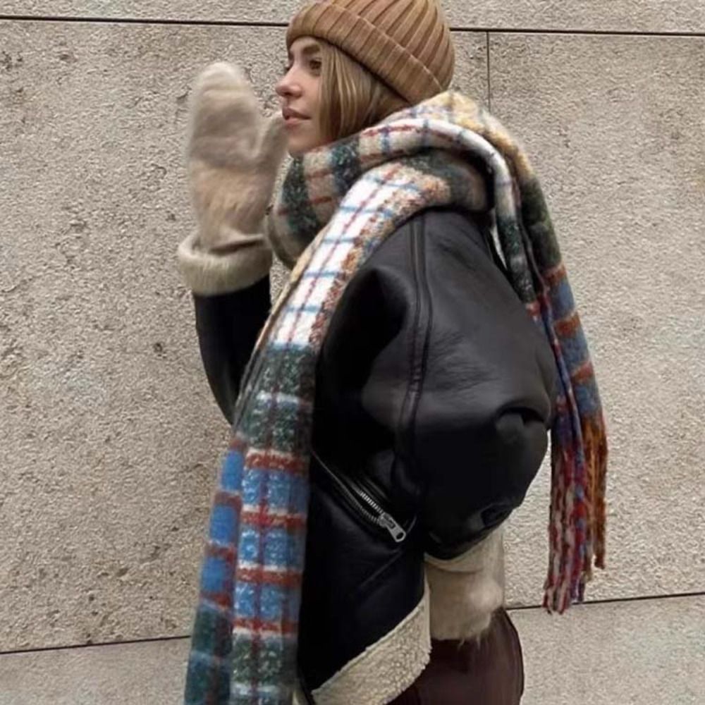 Retro Tassel Plaid Wool Scarf  - Wool Scarf Men recension och pris