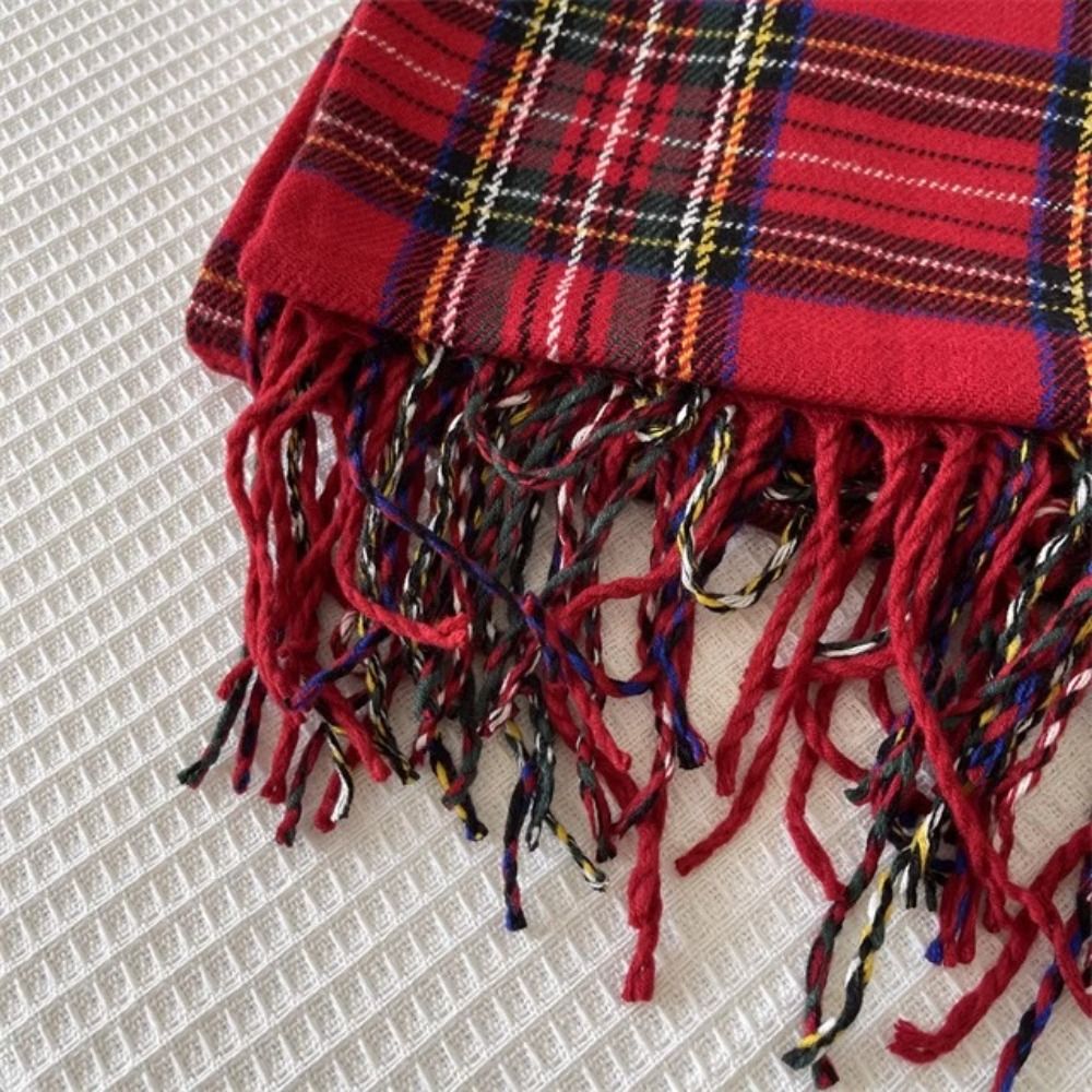 Retro Tassel Plaid Wool Scarf  - Wool Scarf Men recension och pris