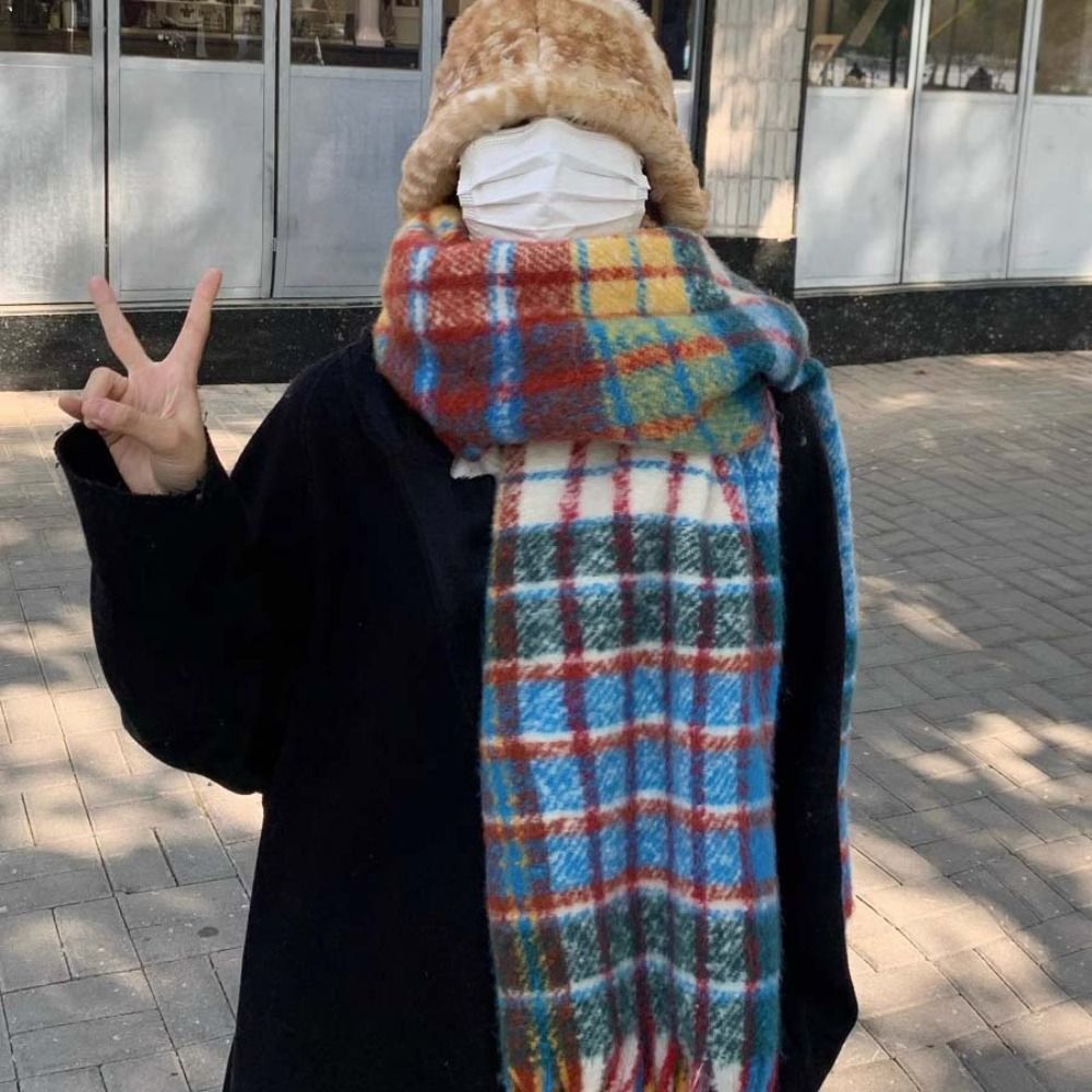 Retro Tassel Plaid Wool Scarf  - Wool Scarf Men recension och pris