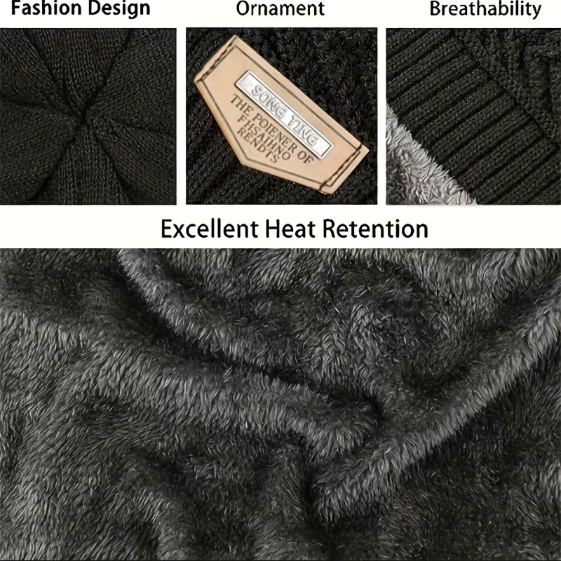 Winter Knit Hat & Scarf Set fo - Wool Scarf Men recension och pris