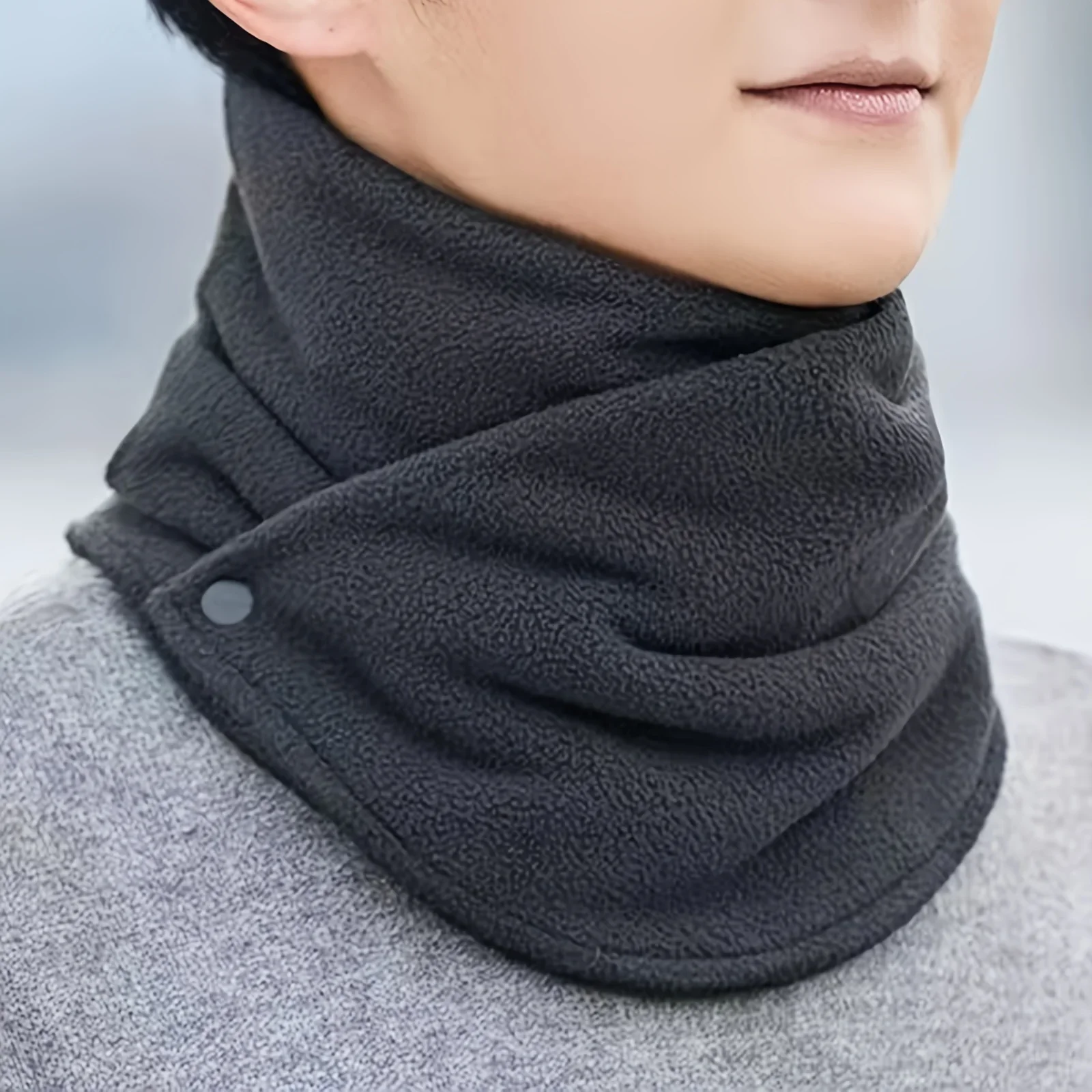 Classic Solid Color Snap Neck  - Neck Gaiter Fleece recension och pris