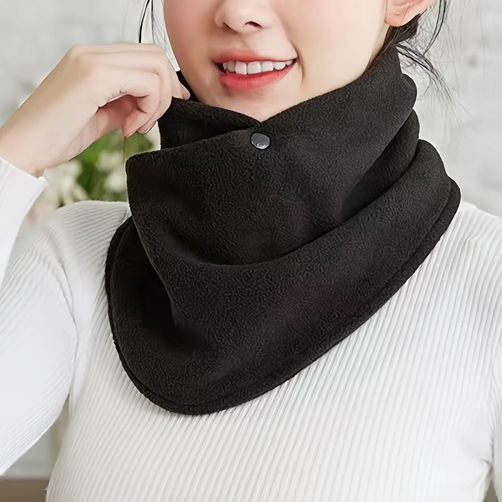 Classic Solid Color Snap Neck  - Neck Gaiter Fleece recension och pris