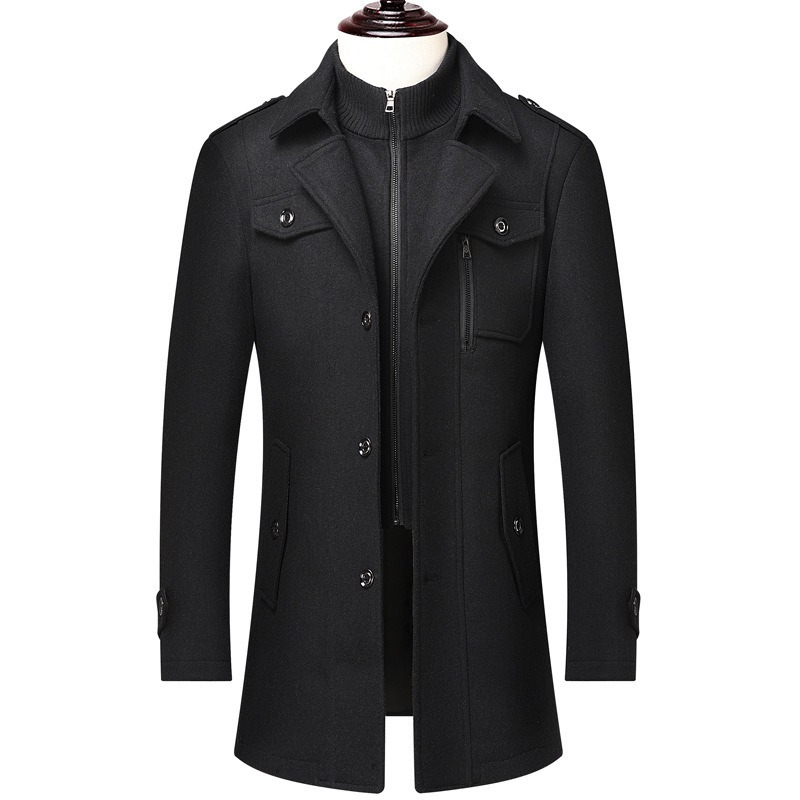 Men's Winter Wool Blend Coat D - Wool Coat Peacoat recension och pris
