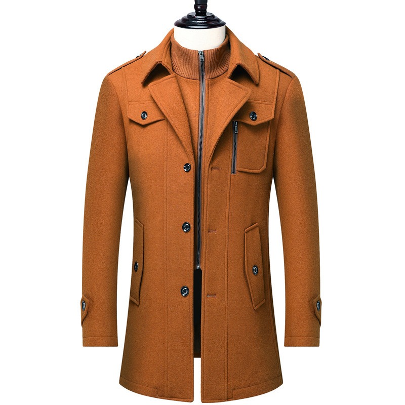 Men's Winter Wool Blend Coat D - Wool Coat Peacoat recension och pris