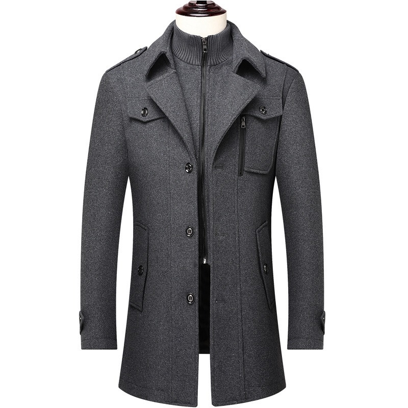 Men's Winter Wool Blend Coat D - Wool Coat Peacoat recension och pris
