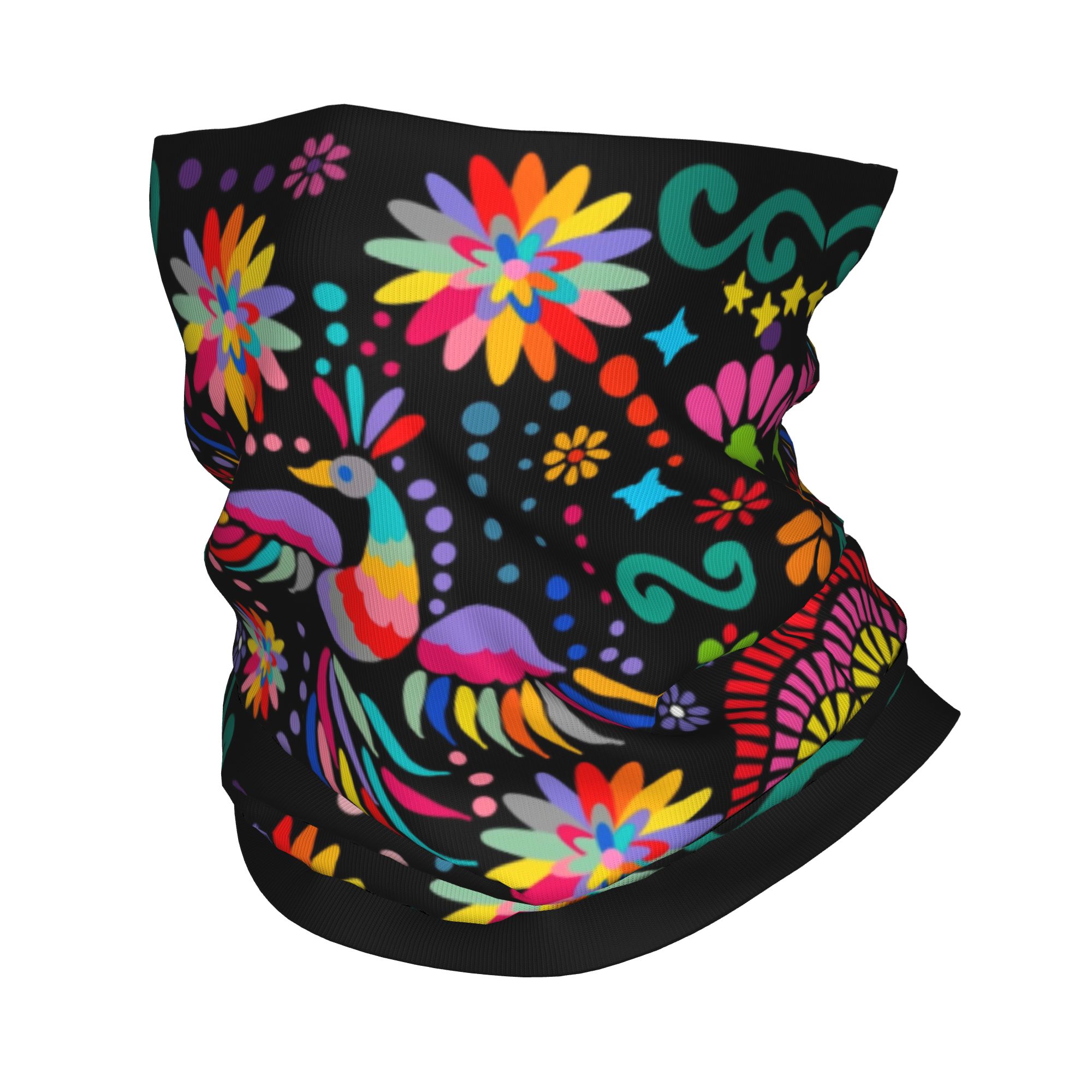Custom Mexican Floral Flower T - Neck Gaiter Fleece recension och pris