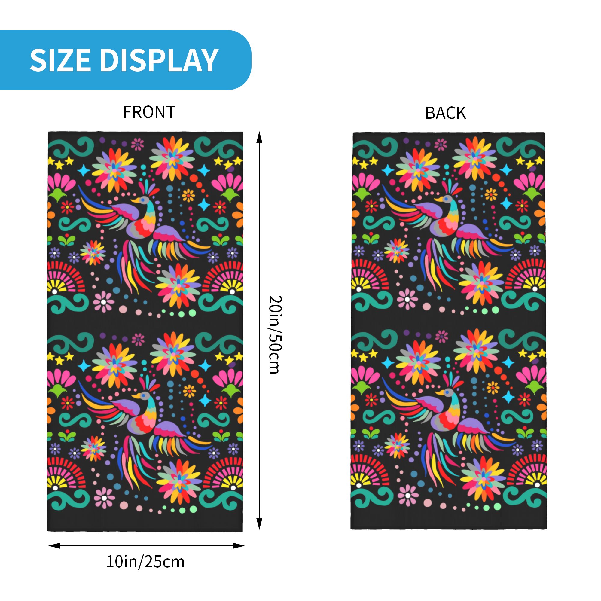 Custom Mexican Floral Flower T - Neck Gaiter Fleece recension och pris