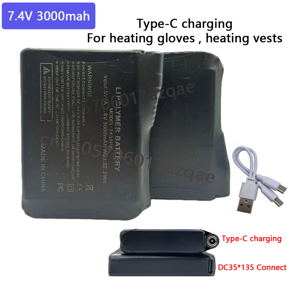 7.4V 3000mah Heated Gloves Bat - Heated Vest Battery recension och pris