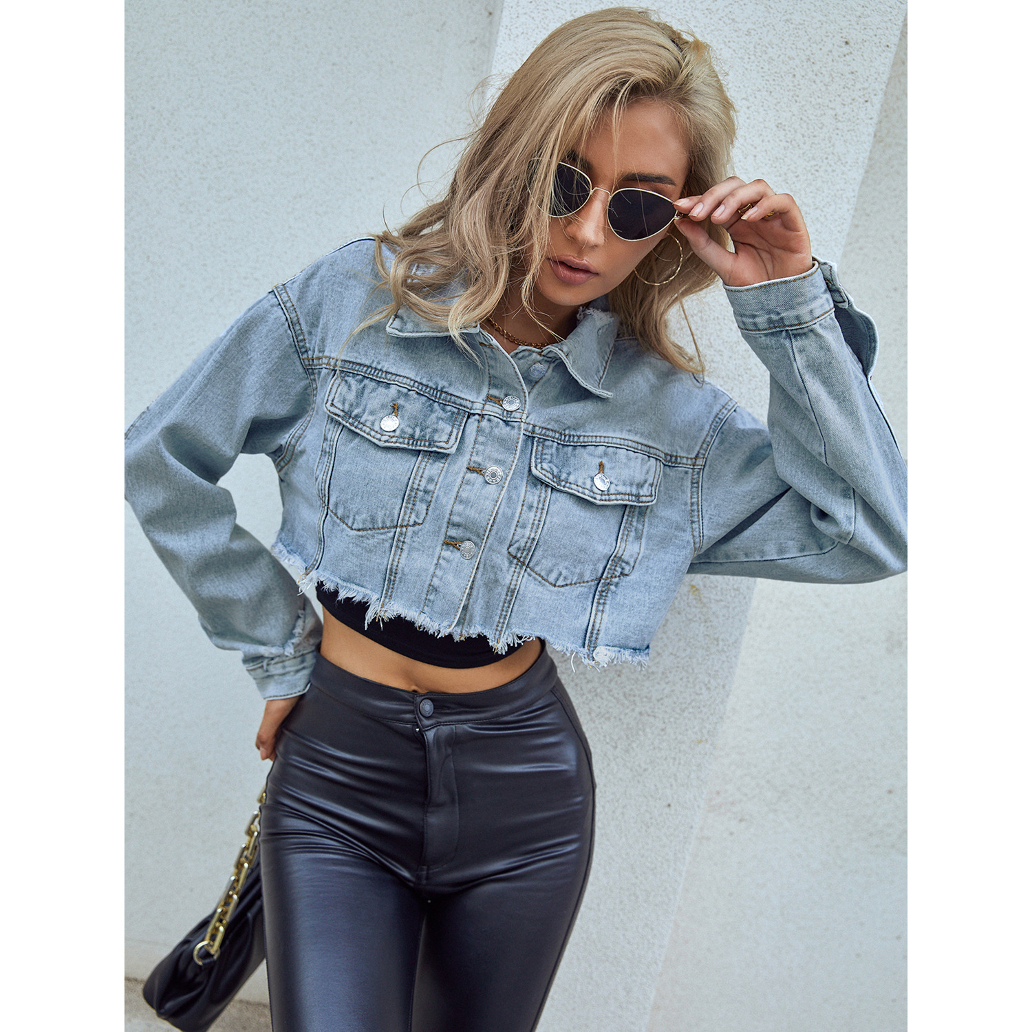 Women Denim Coats Solid Short  - Down Jacket Packable recension och pris