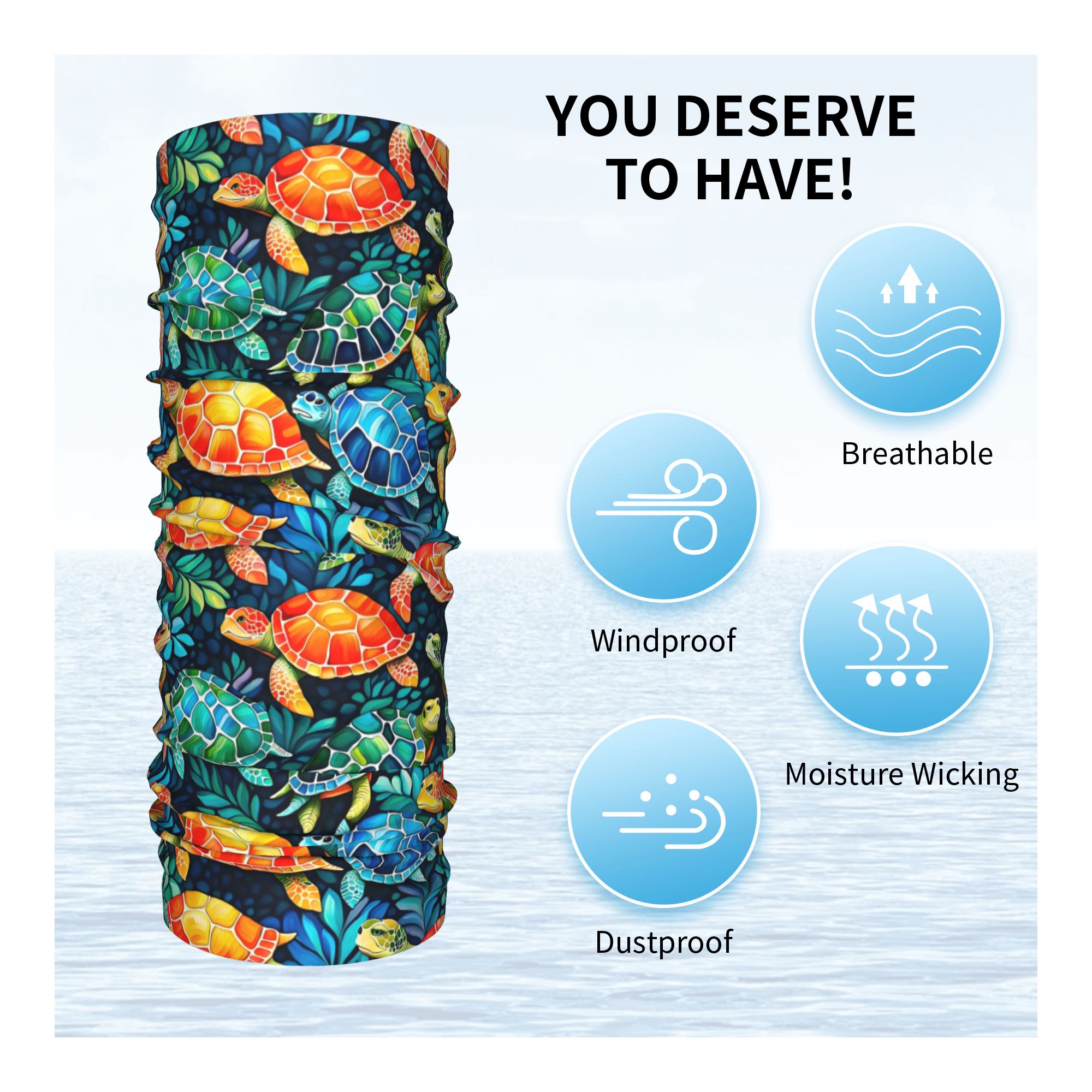 Custom Funny Colorful Sea Turt - Neck Gaiter Fleece recension och pris