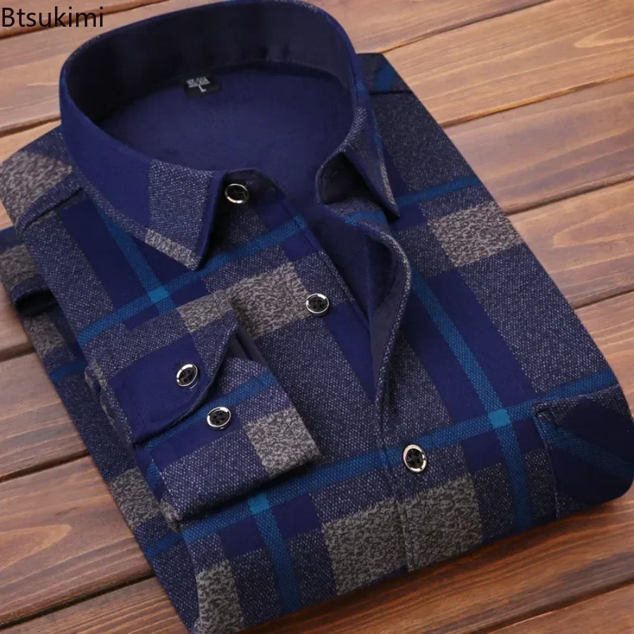 2024 Men's Winter Warm Long Sl - Flannel Shirt Lined recension och pris
