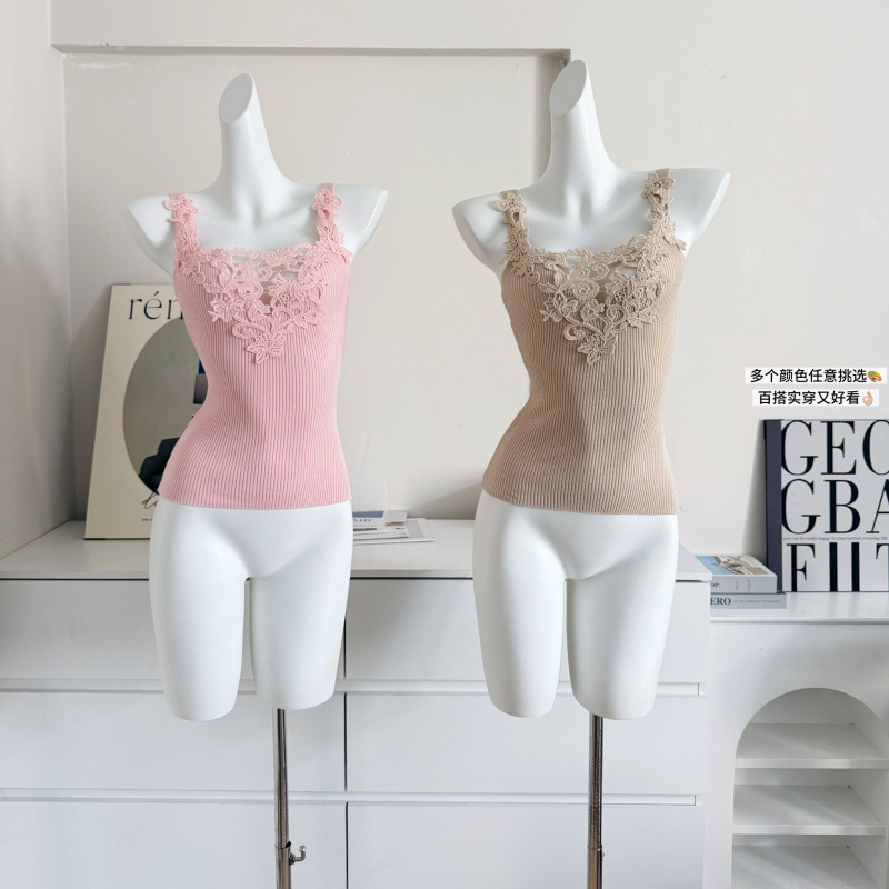 Sexy Lace Trim Camisole Top Ho - Flannel Shirt Lined recension och pris