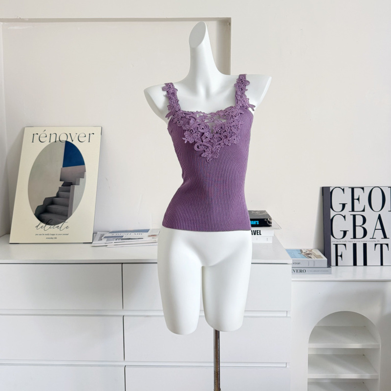 Sexy Lace Trim Camisole Top Ho - Flannel Shirt Lined recension och pris