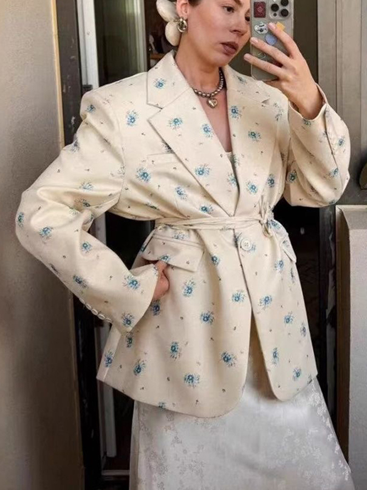 FSMG Elegant Flower Printed Lo - Down Jacket Packable recension och pris
