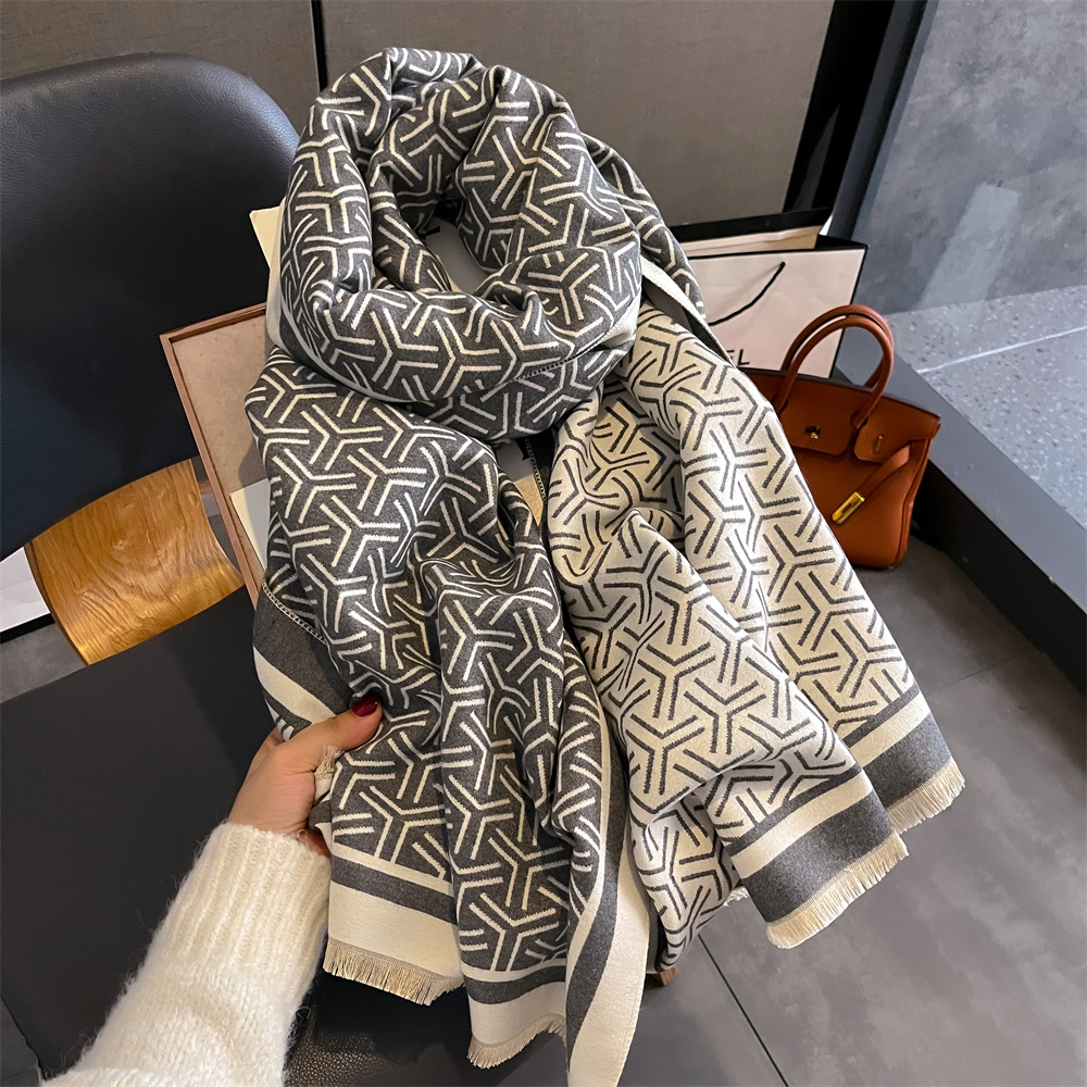 Luxury Cashmere Stripe Scarf W - Cashmere Pashmina Wrap recension och pris