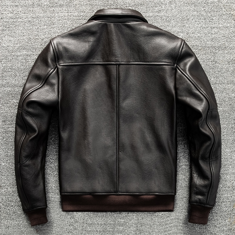 Dark Brown Winter Leather Jack - Down Jacket Packable recension och pris