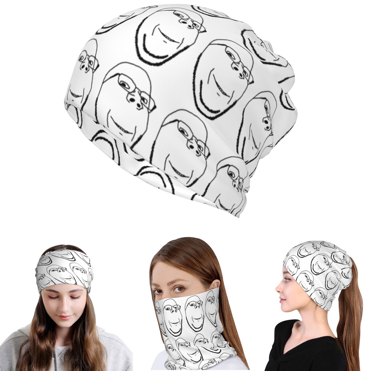 Smiling Wholesome Wojak Soyjak - Knit Beanie Hat Warm recension och pris