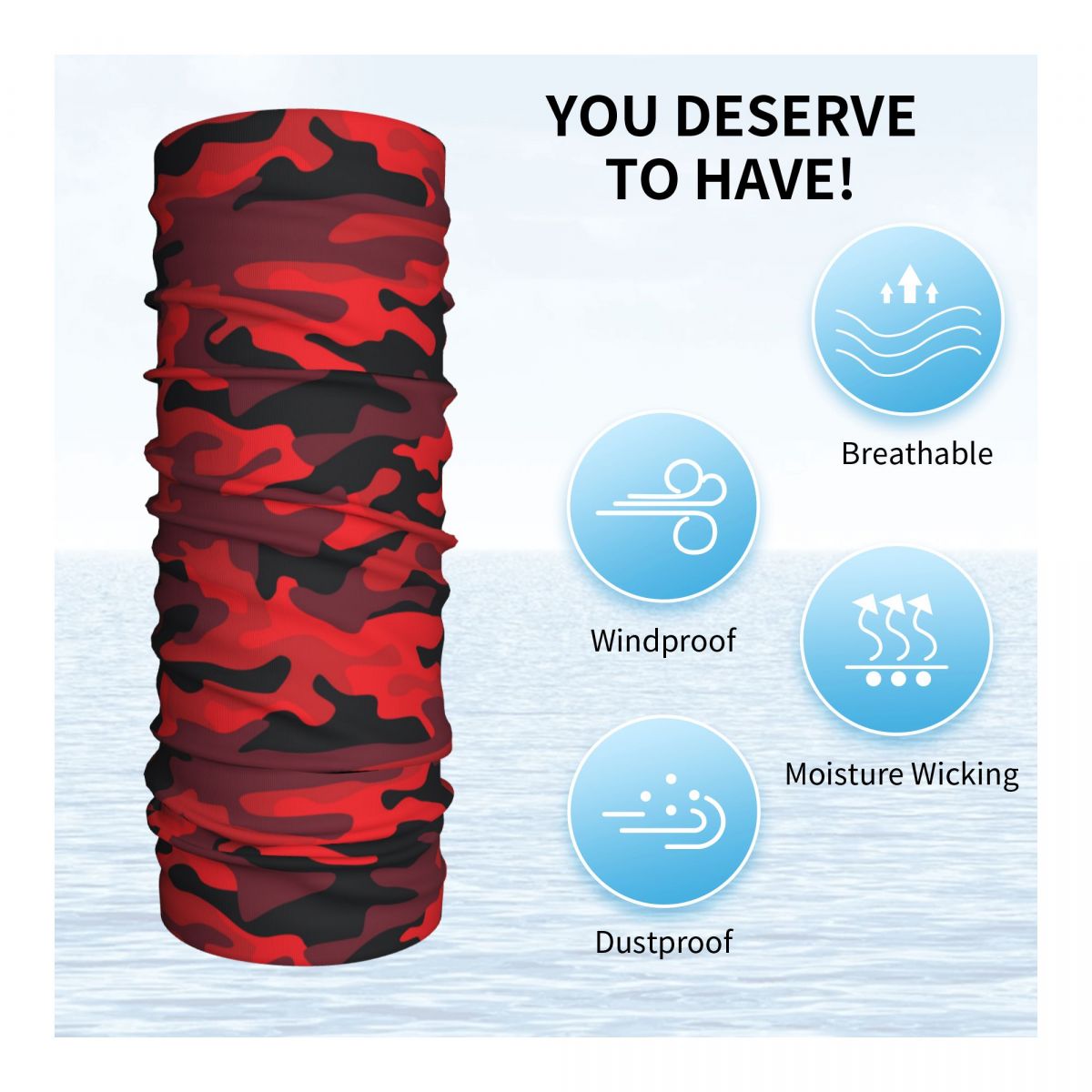 Militaryy Red Camouflage Banda - Neck Gaiter Fleece recension och pris